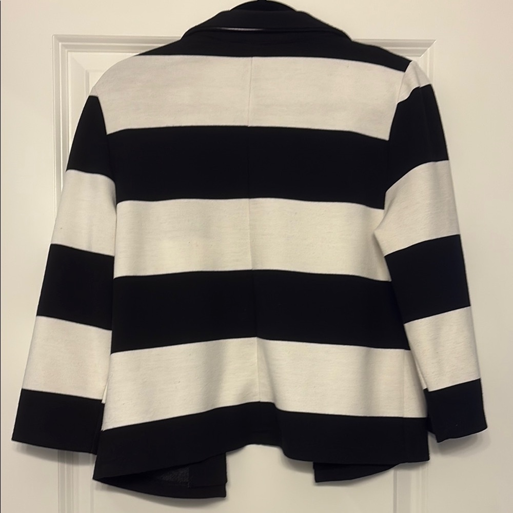 H&M Black and White Striped Blazer